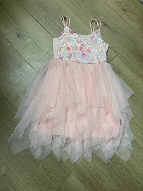 Girls' Sleeveless 'Floral' High-Low Tulle Skirt Dress - Cat & Jack size s (6/7)
